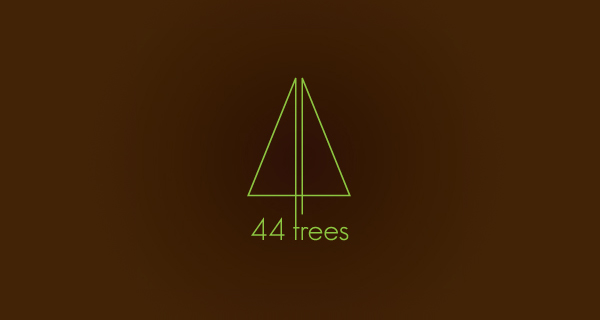 Creative logo design using numbers and digits - 44 Trees