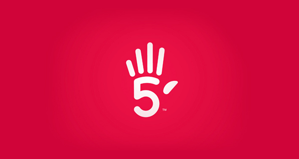 Creative logo design using numbers and digits - High Five