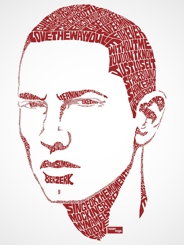 Amazing Typographic Portraits Of Celebrities Made Using Their Movie