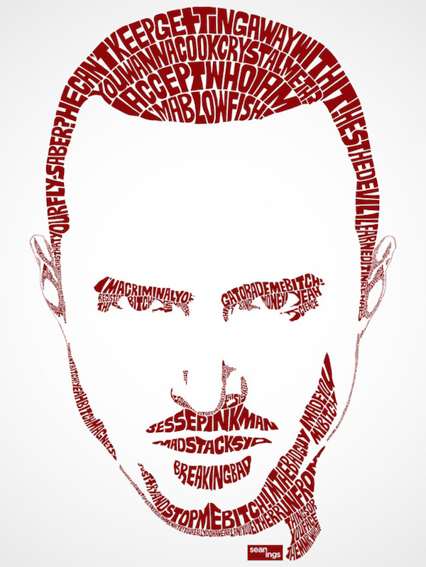 Amazing Typographic Portraits Of Celebrities Made Using Their Movie