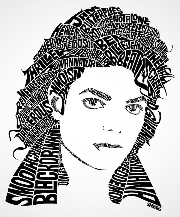 Typographic Portraits of Celebrities - 