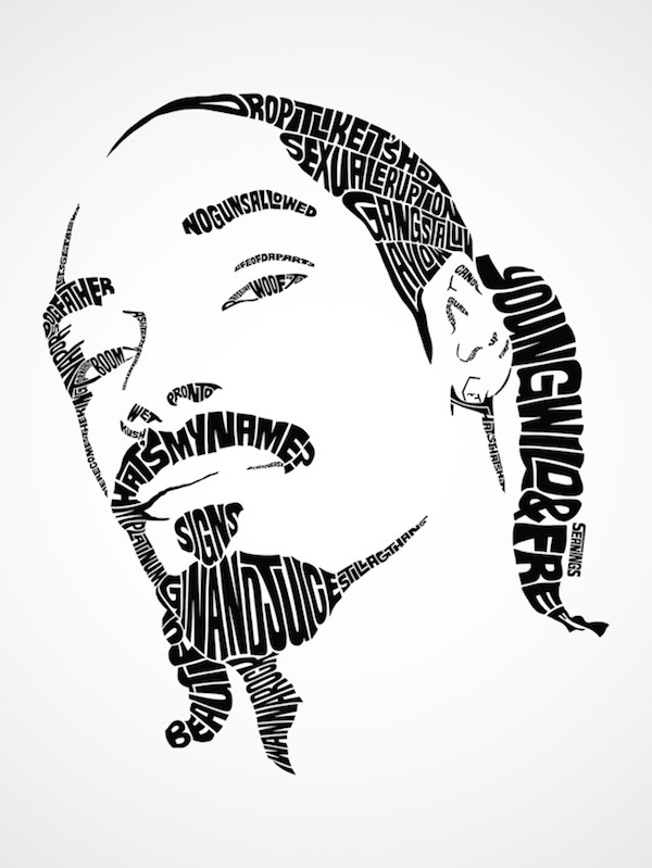 Amazing Typographic Portraits Of Celebrities Made Using Their Movie