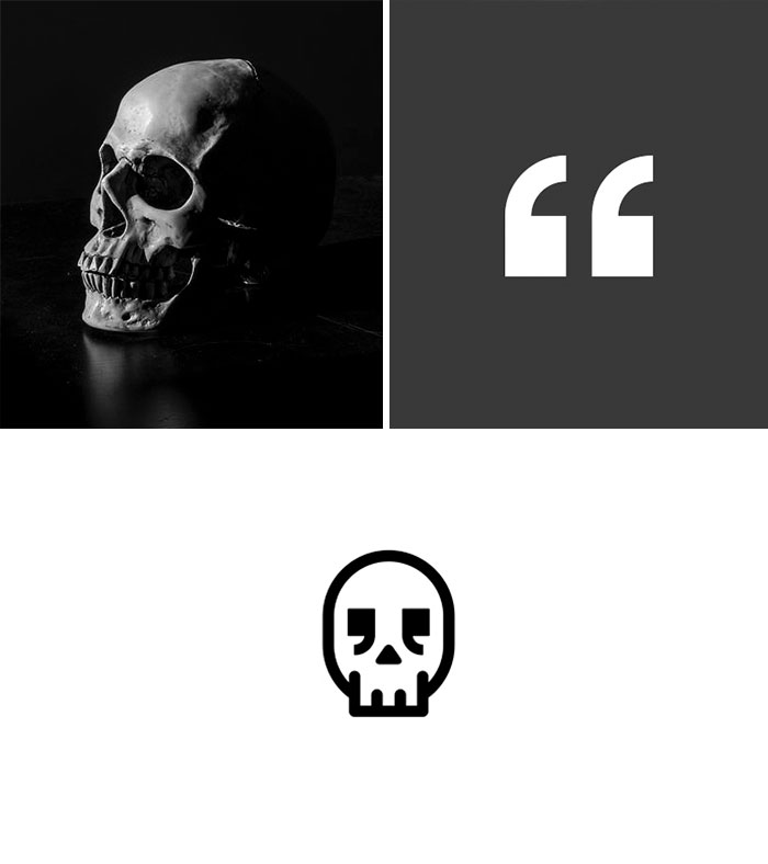 Brand logos made by combining two two objects - Dead Quote