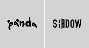 Designer Challenges Himself To Create A Typographic Logo Every Day For A Year, Each With A Hidden Meaning Creative typographic logos of panda and shadow with hidden meanings inside the letters