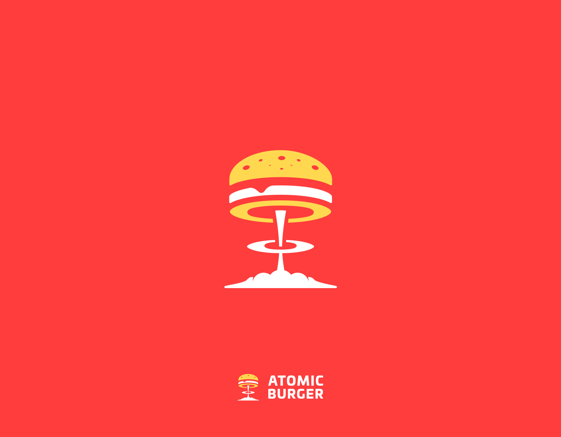 Creative logos with hidden symbolic meaning - Atomic Burger