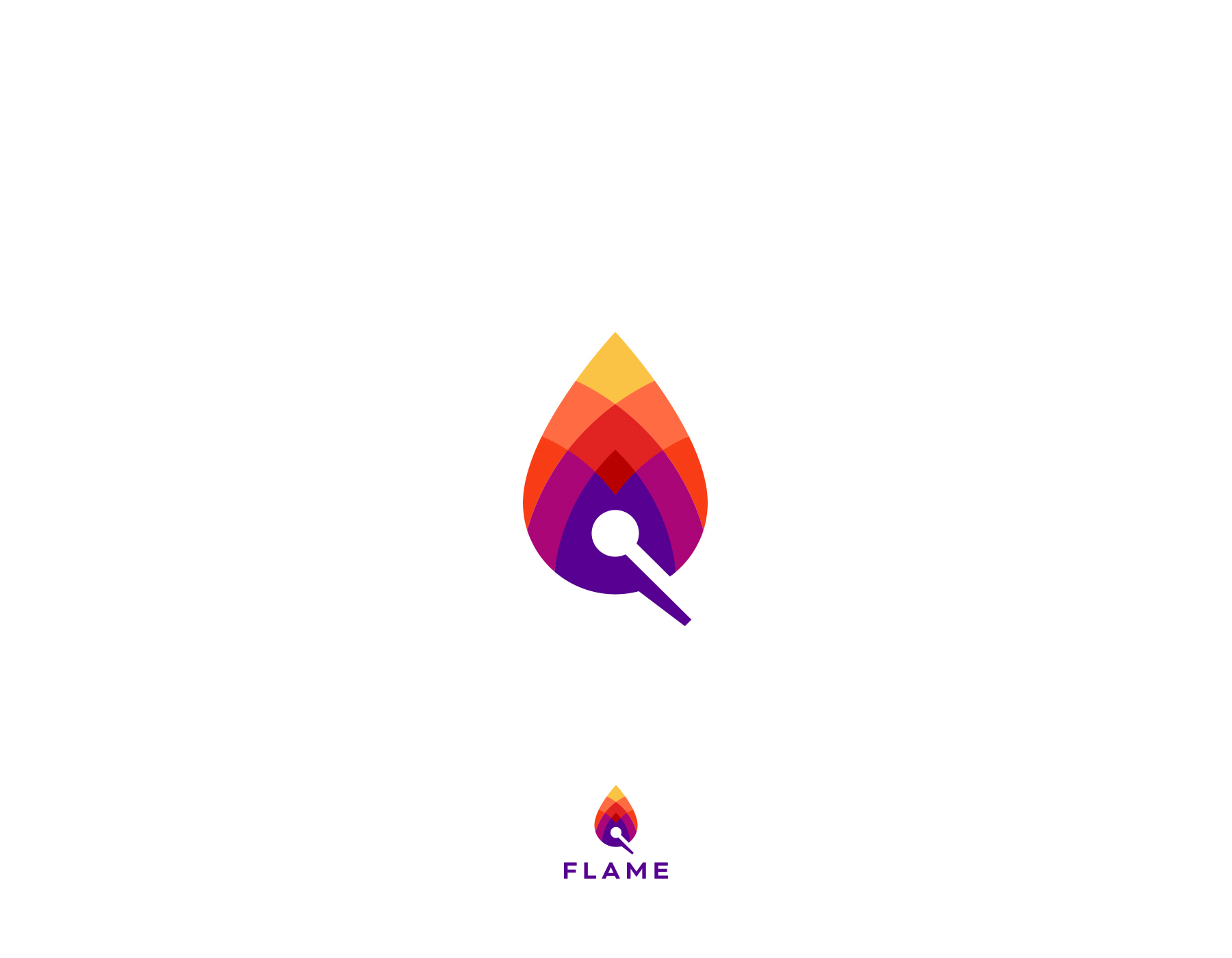 Creative logos with hidden symbolic meaning - Flame