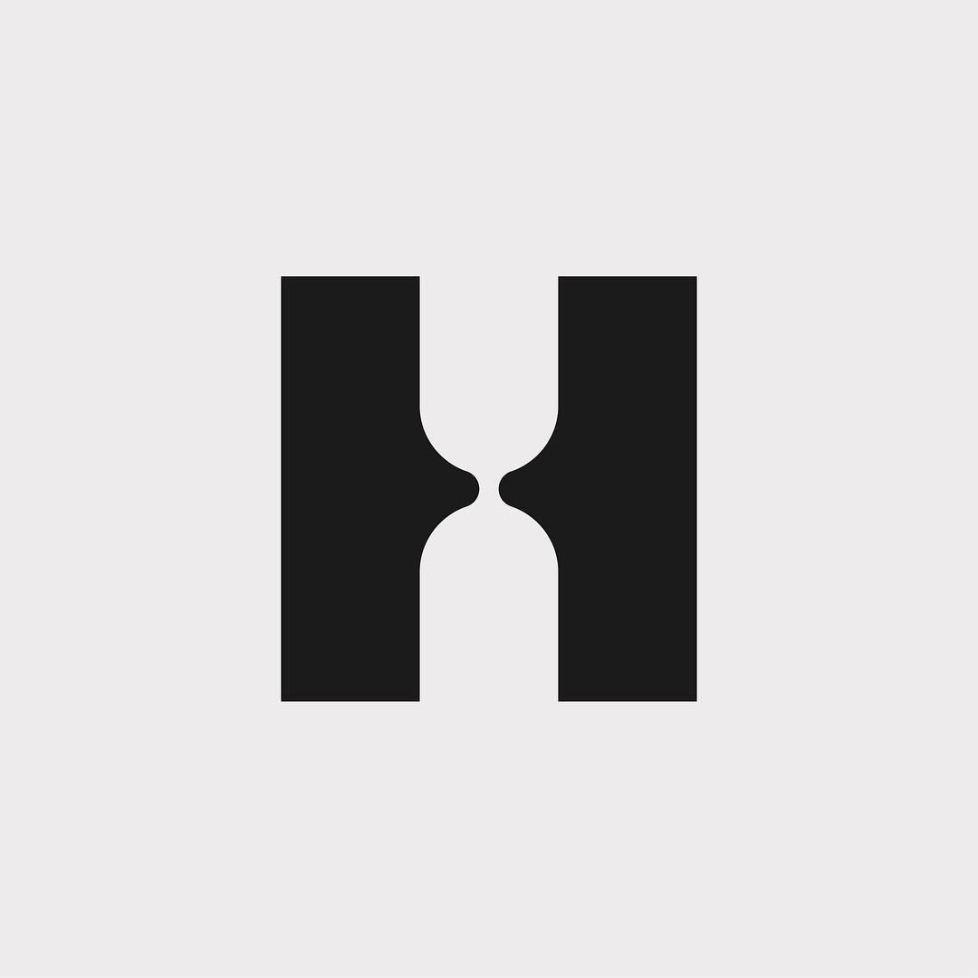 Creative typographic alphabet logos - H for Hourglass