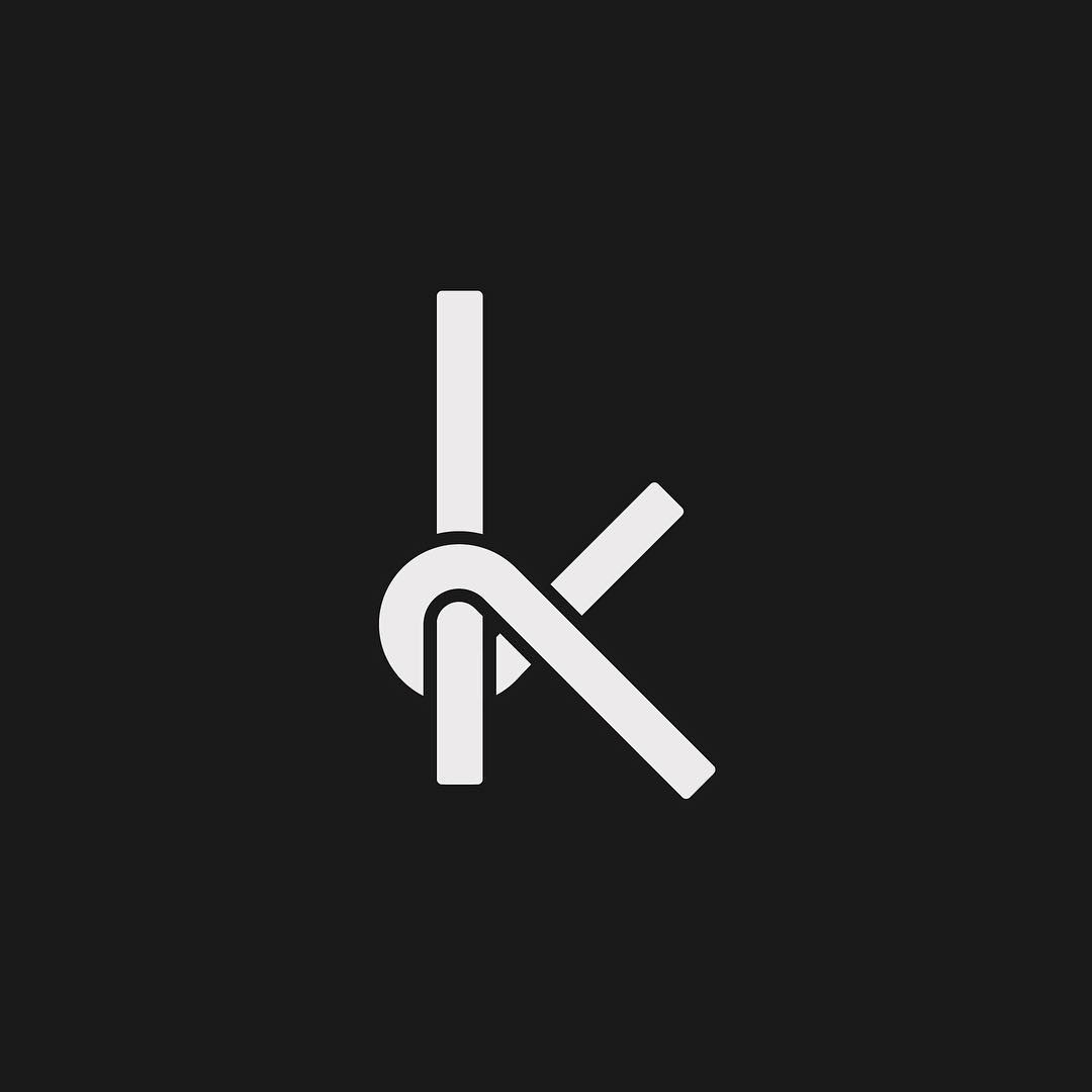Creative typographic alphabet logos - K for Knot
