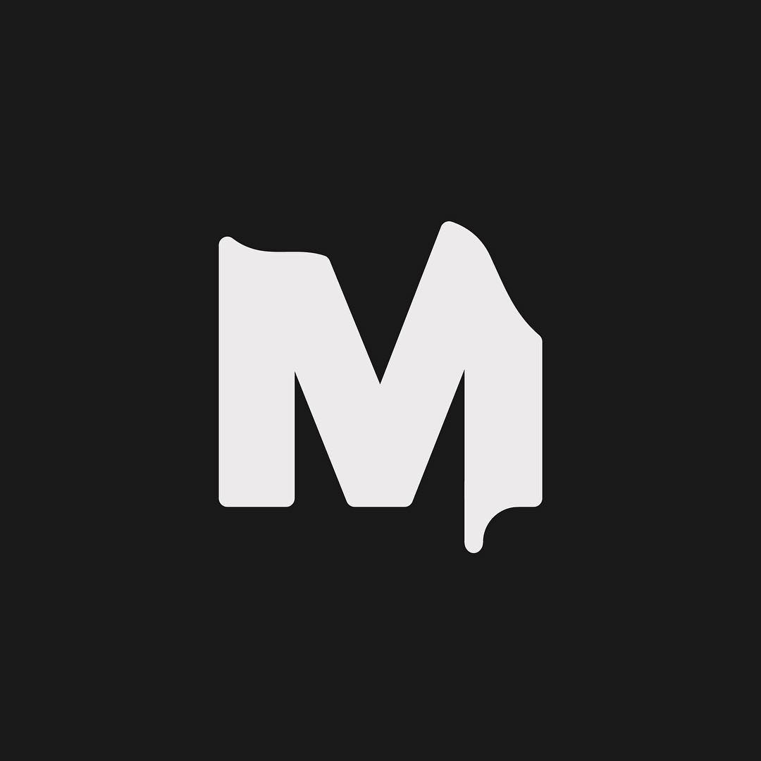 Creative typographic alphabet logos - M for Melt