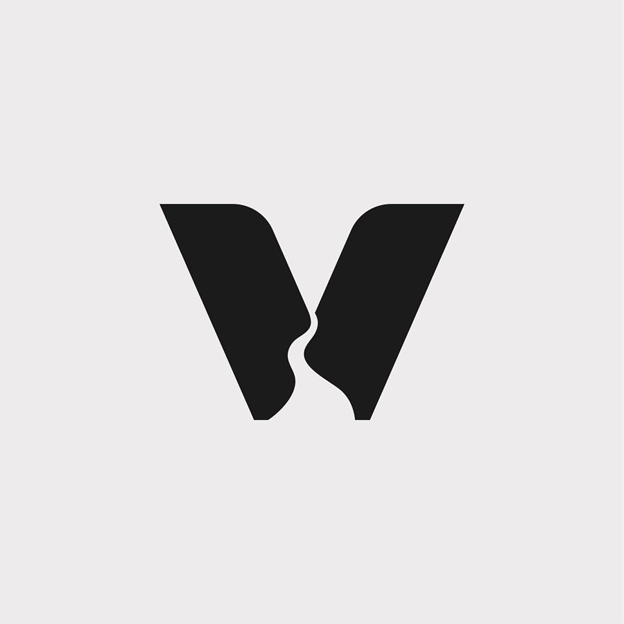 Creative typographic alphabet logos - V for Valley