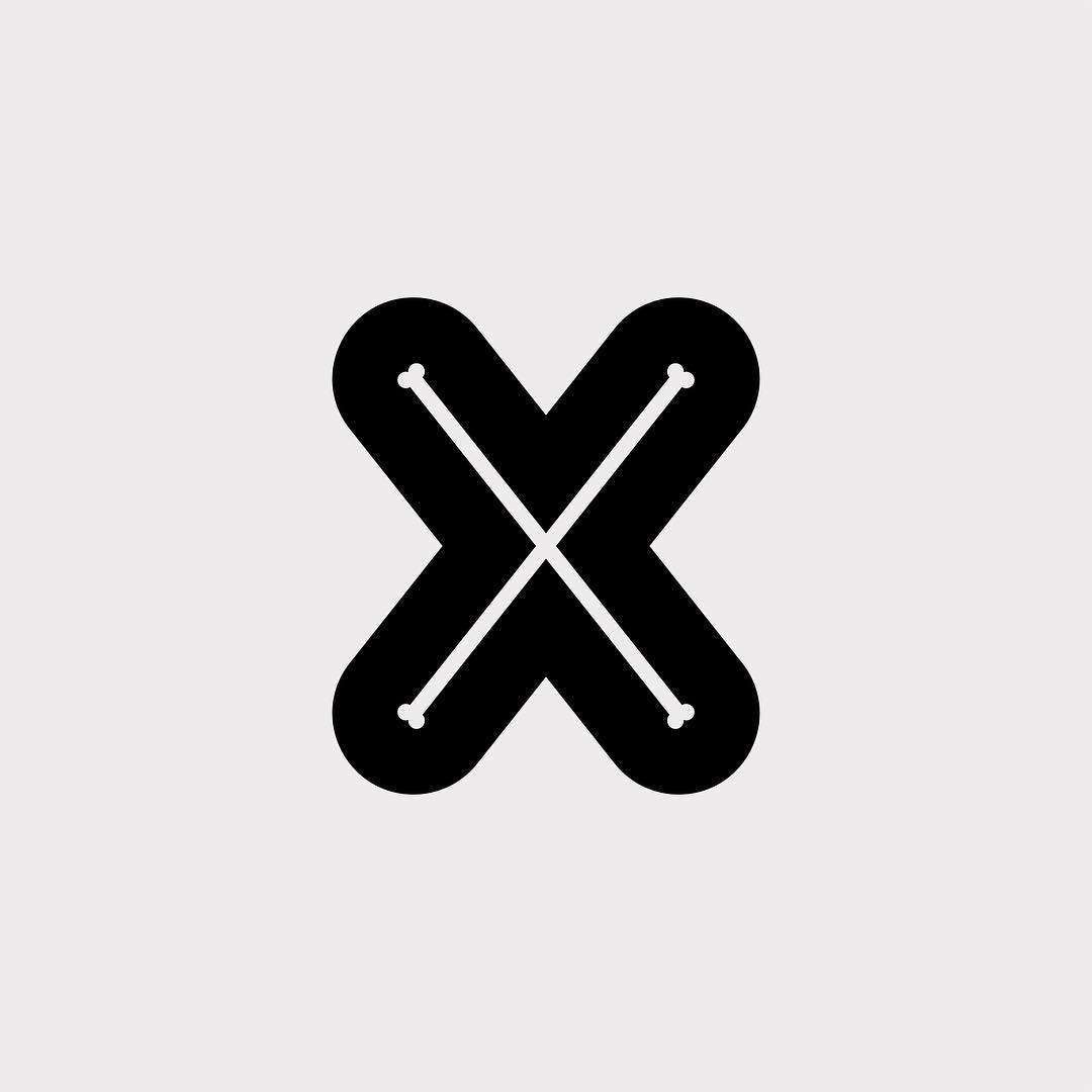 Creative typographic alphabet logos - X for X-Ray