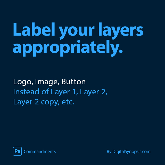 Photoshop Commandments / Etiquettes - Label your layers appropriately