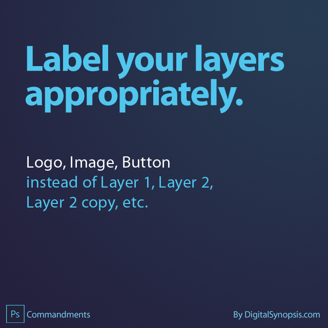 Photoshop Commandments / Etiquettes - Label your layers appropriately