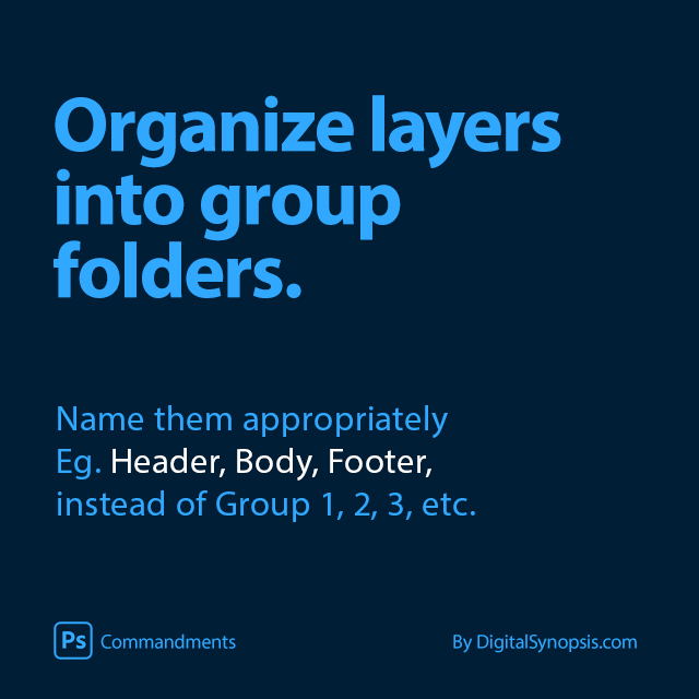 Photoshop Commandments / Etiquettes - Organize layers into group folders