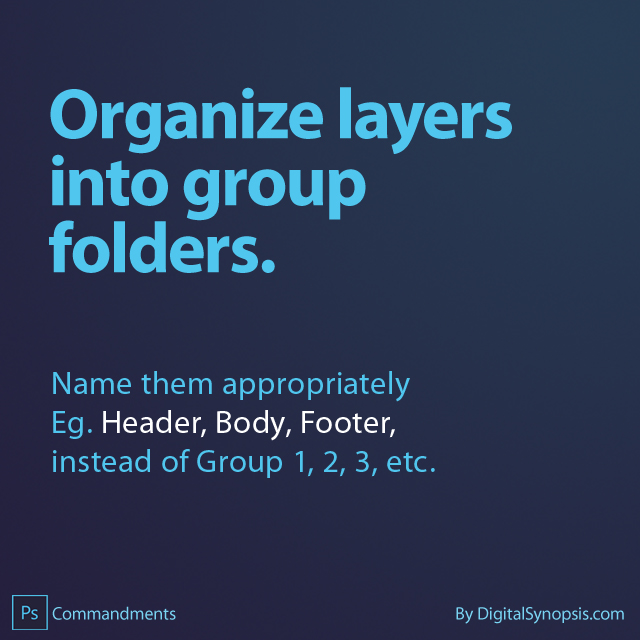 Photoshop Commandments / Etiquettes - Organize layers into group folders