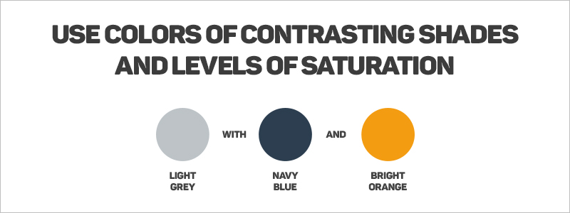 Graphic Design Rules - Use colors of contrasting shades