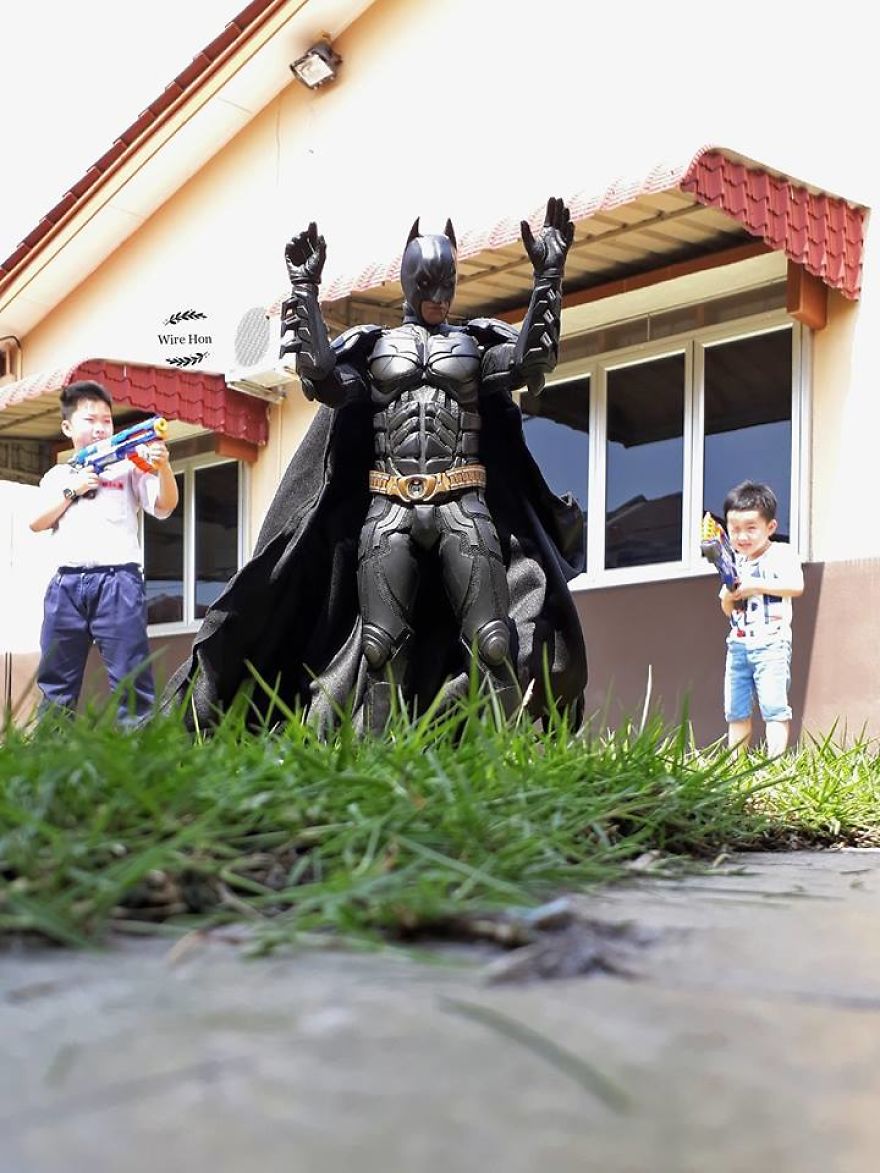 Forced perspective photography with toy superheroes - 29