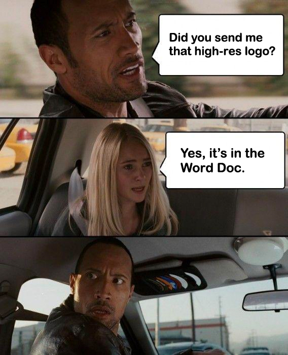 Did you send me the high-res logo? Yes it's in the Word Doc.