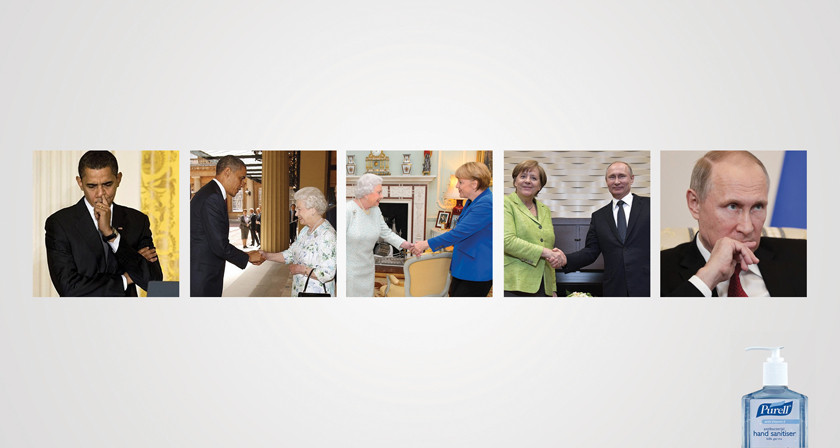 These Hand-Sanitiser Ads Featuring Famous Celebrities Are Hilarious purell-hand-sanitiser-dirty-hands