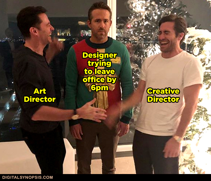 Designer trying to leave office by 6 pm: Art Director & Creative Director laughing