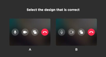 Only Expert Graphic Designers Can Reach The Platinum Level In This UI Design Quiz UI design quiz comparing two video call interface designs