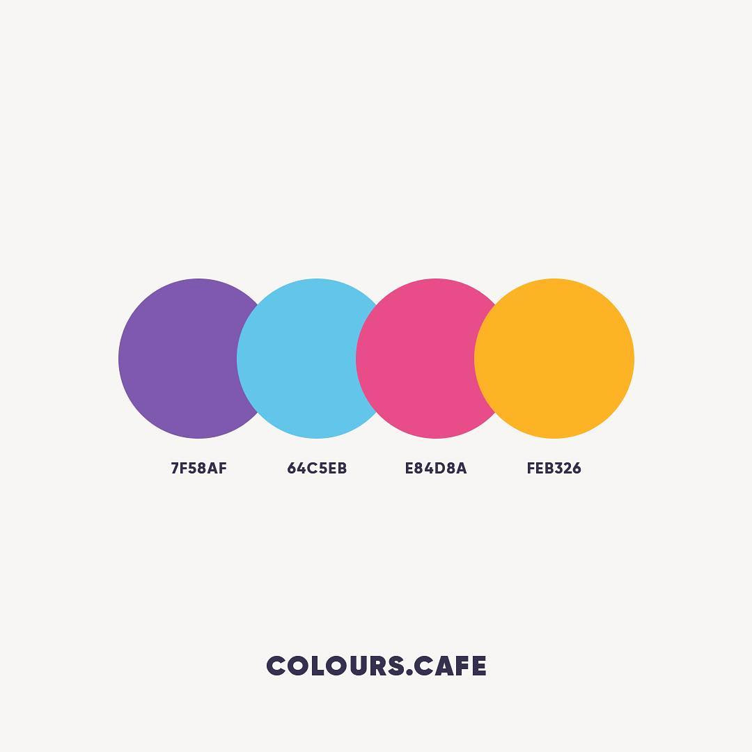 Purple, Blue, Pink, Orange color shades, combinations, palettes, schemes