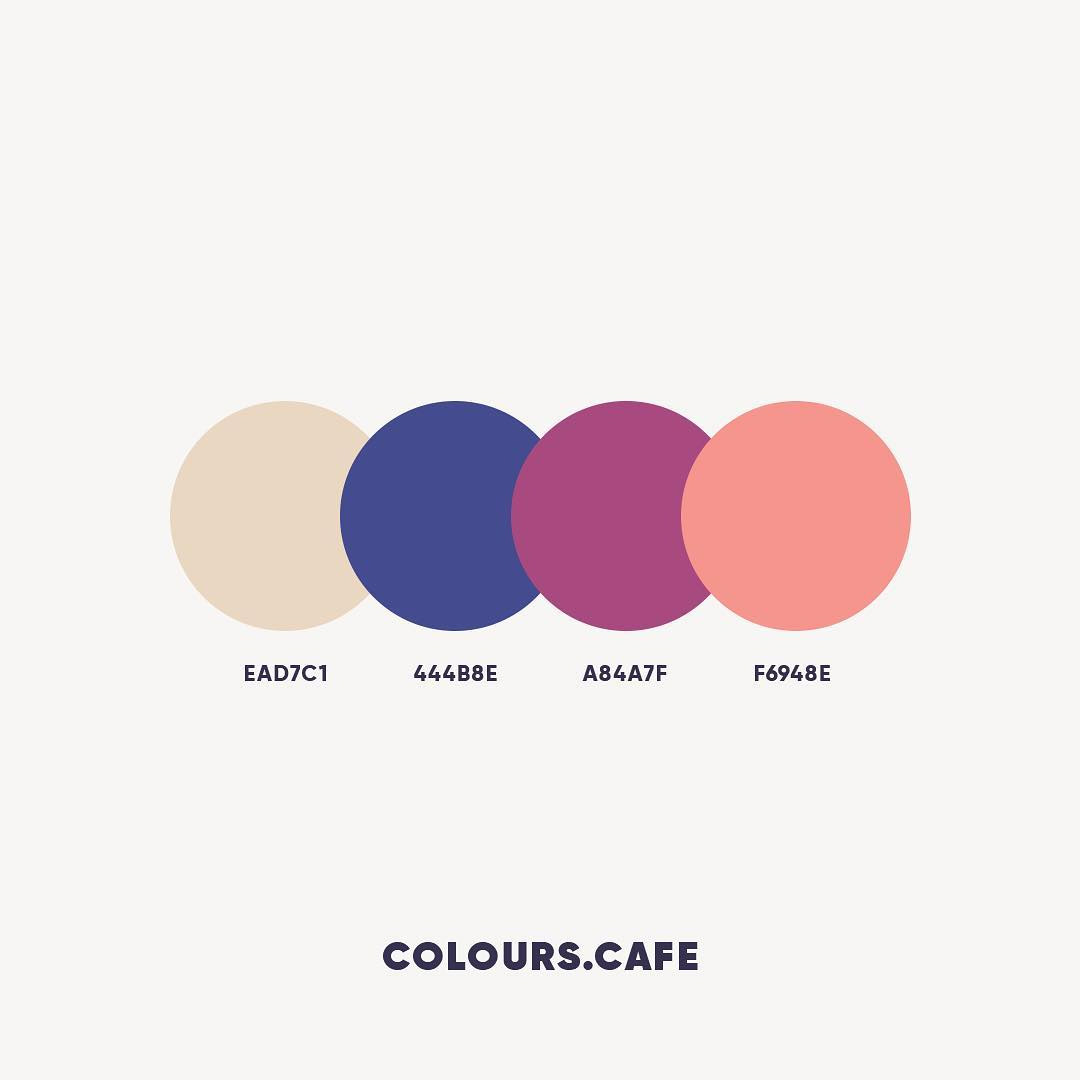 Blue, Purple, Orange color shades, combinations, palettes, schemes