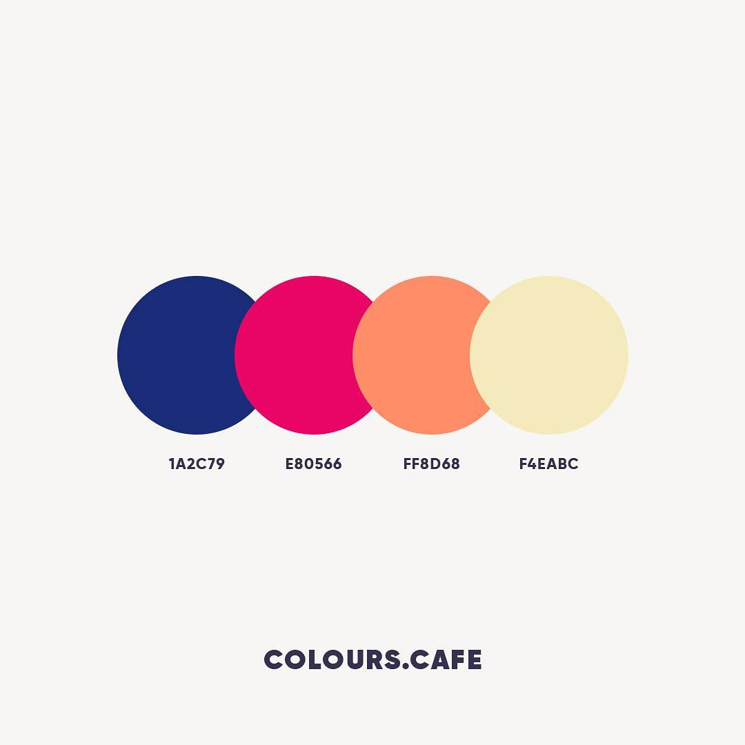 Blue, Pink & Orange color shades, combinations, palettes, schemes