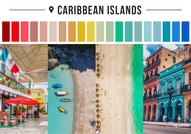 Colors of countries - Caribbean Islands