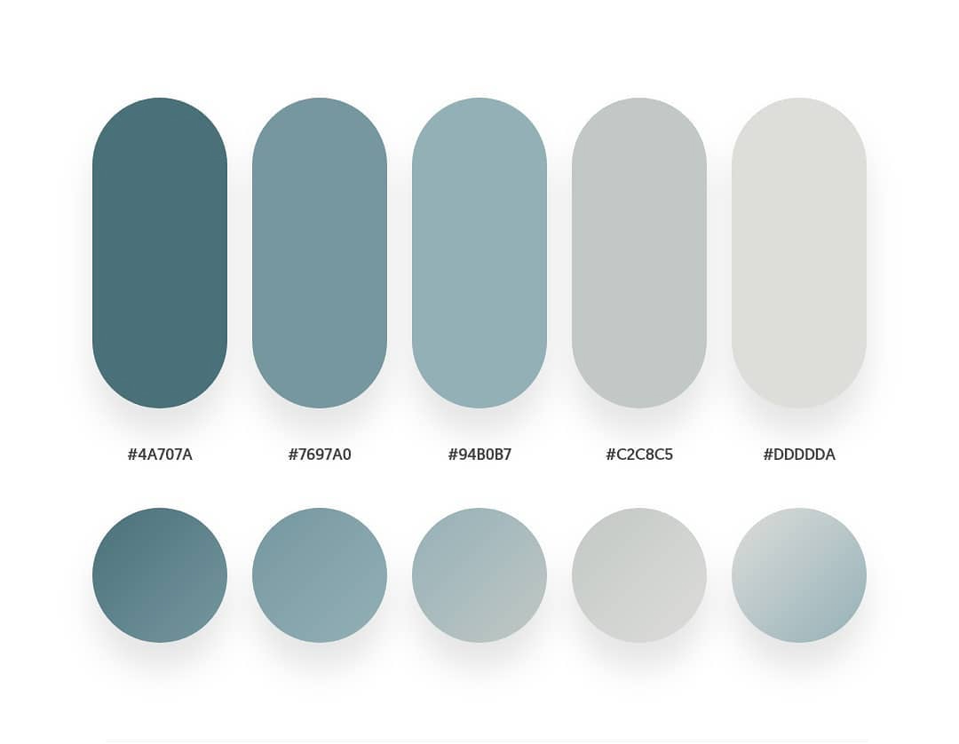 Grey color schemes & gradient palettes