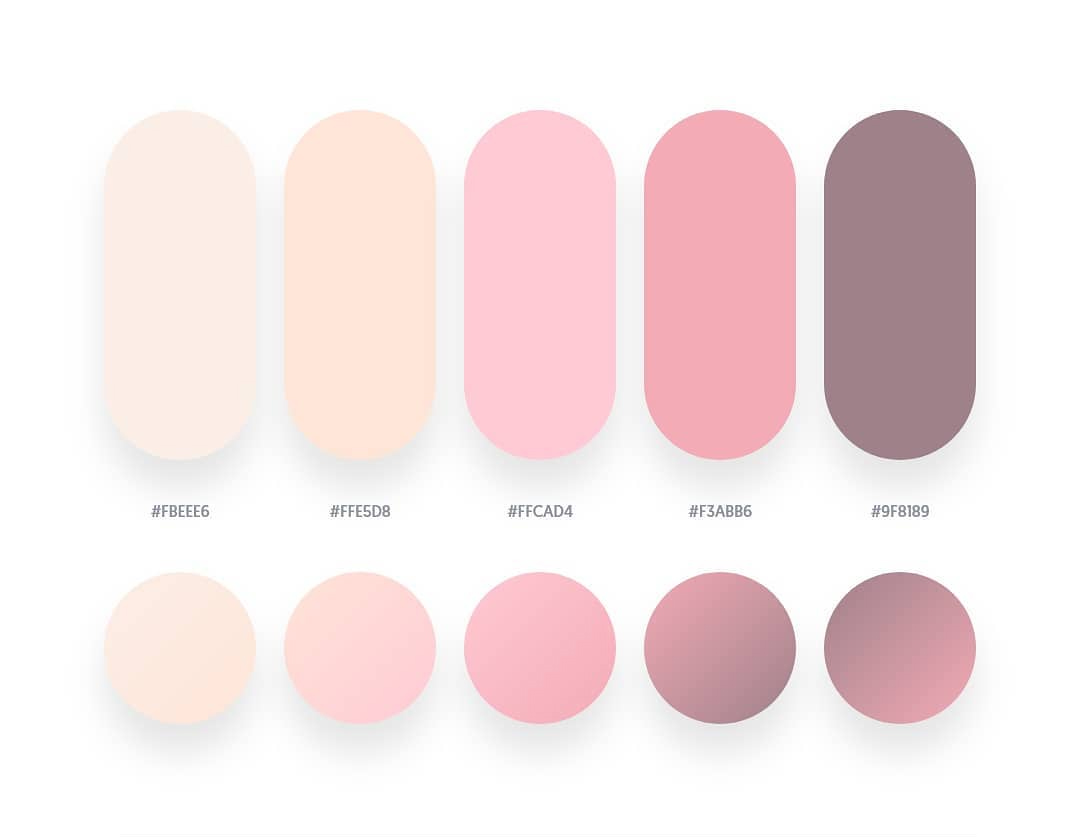 Skin, pastel, pink color schemes & gradient palettes