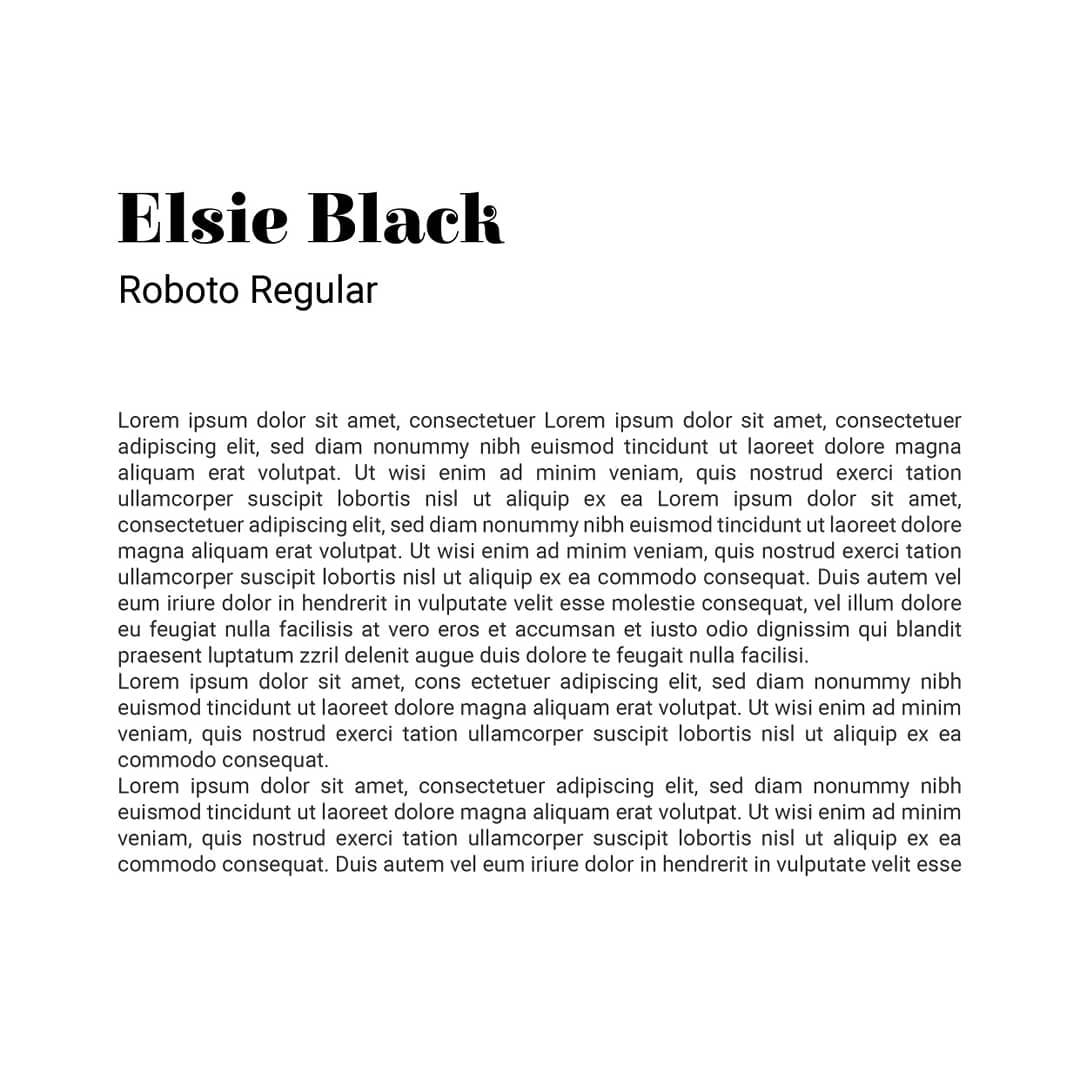 Best font combinations and typeface pairings - Elsie Black / Roboto Regular