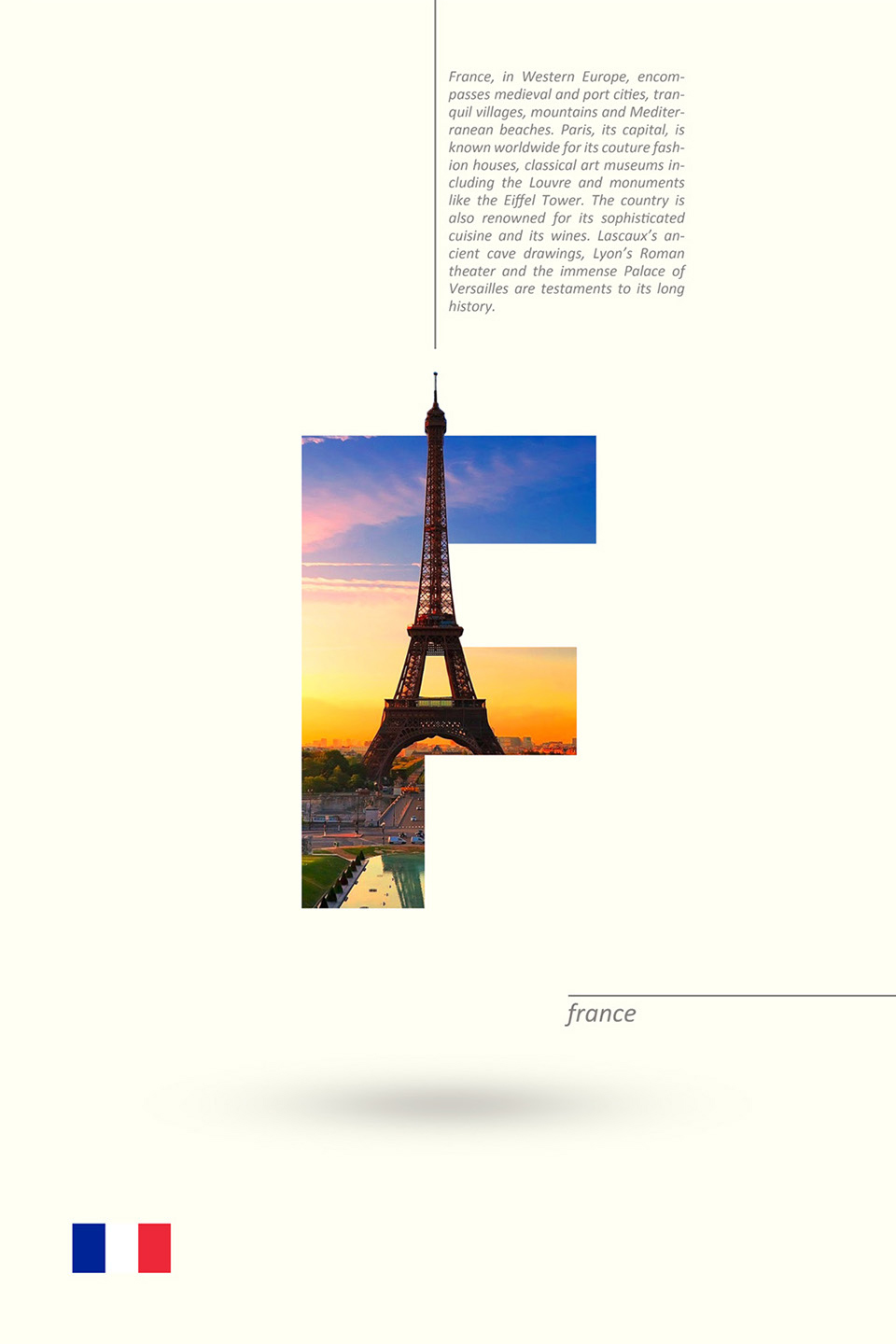 Beautiful Alphabet Series Of Countries And Their Iconic Landmarks - France