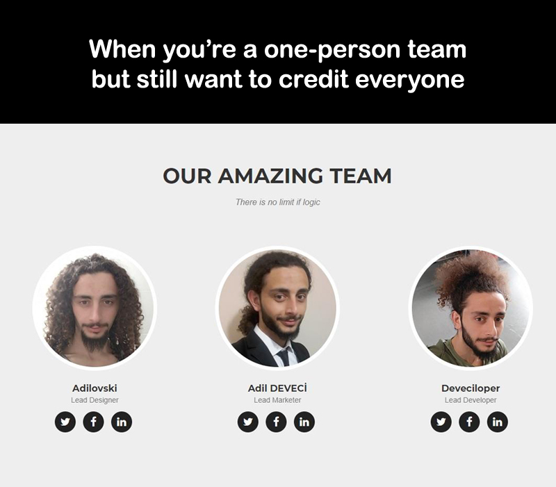 When you're a one-person team but still want to credit everyone
