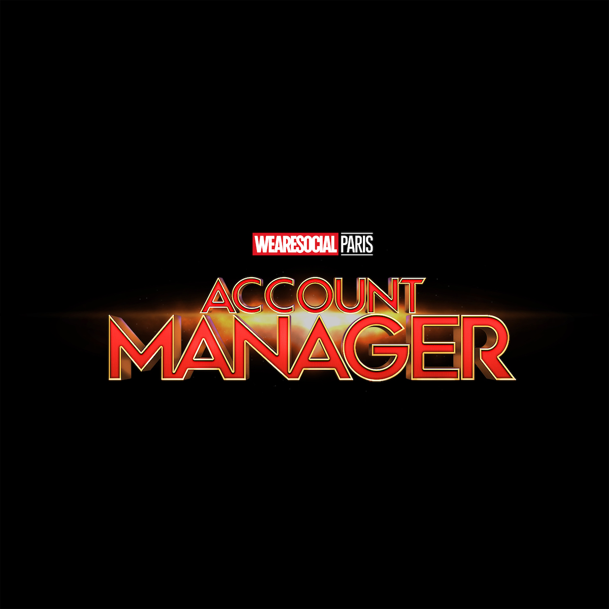 Superhero Logos for creative agency job titles - Account Manager / Captain Marvel