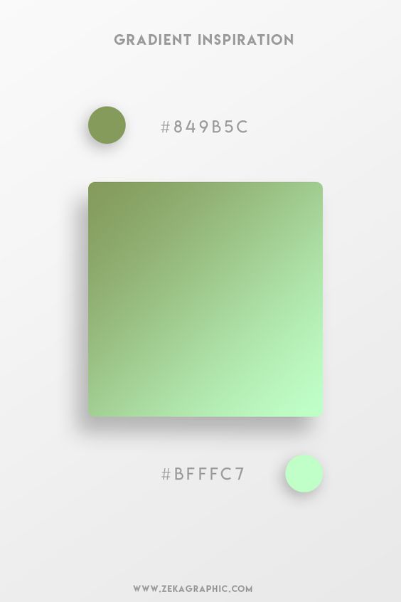 Beautiful Gradient Color Palettes - Green & Light Green