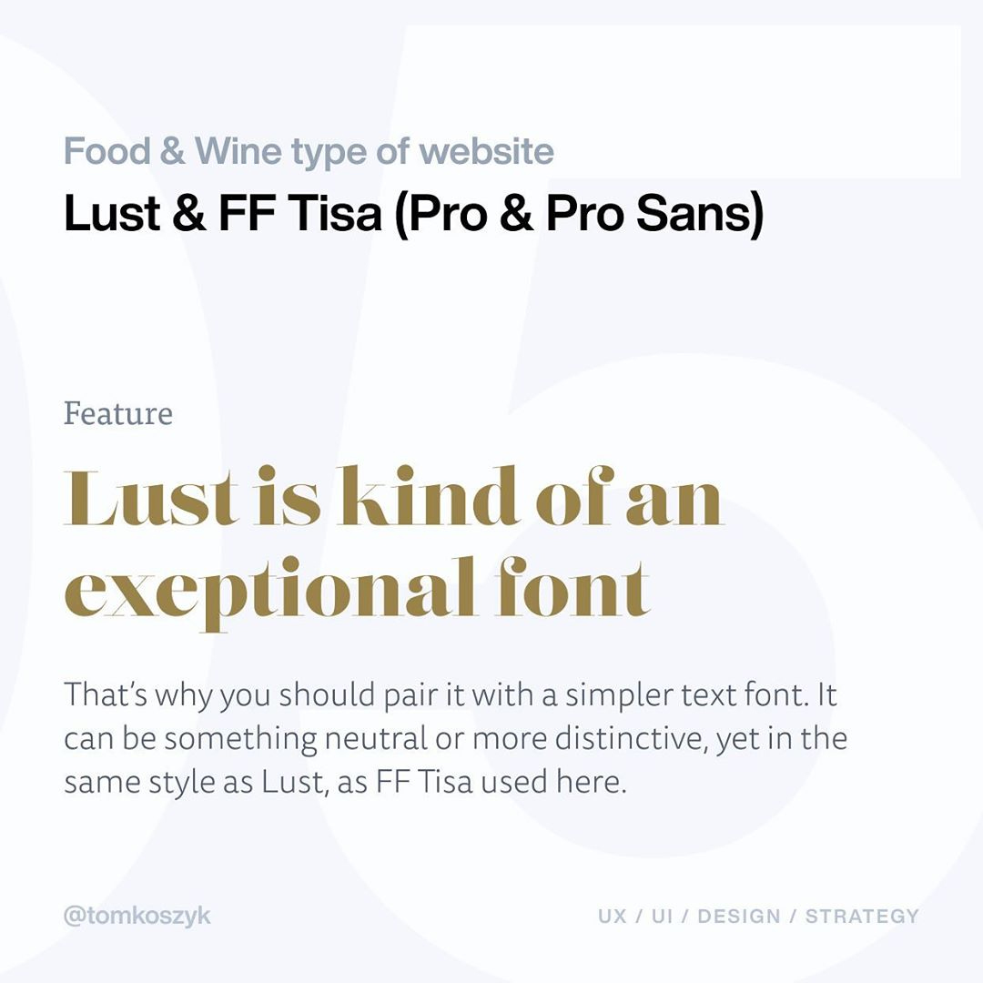 Best Adobe Font Combinations - Lust & FF Tisa⁠