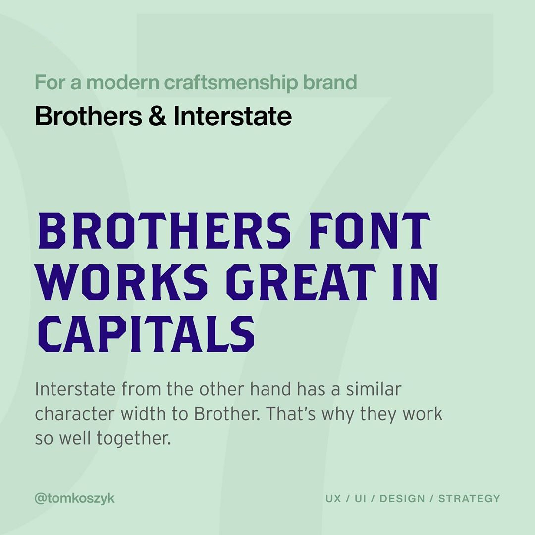 Best Adobe Font Combinations - Brothers & Interstate