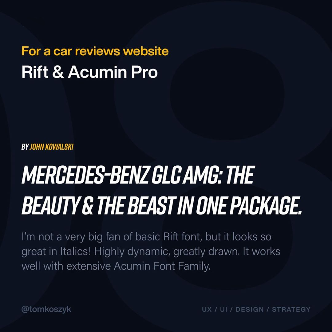 Best Adobe Font Combinations - Rift & Acumin Pro