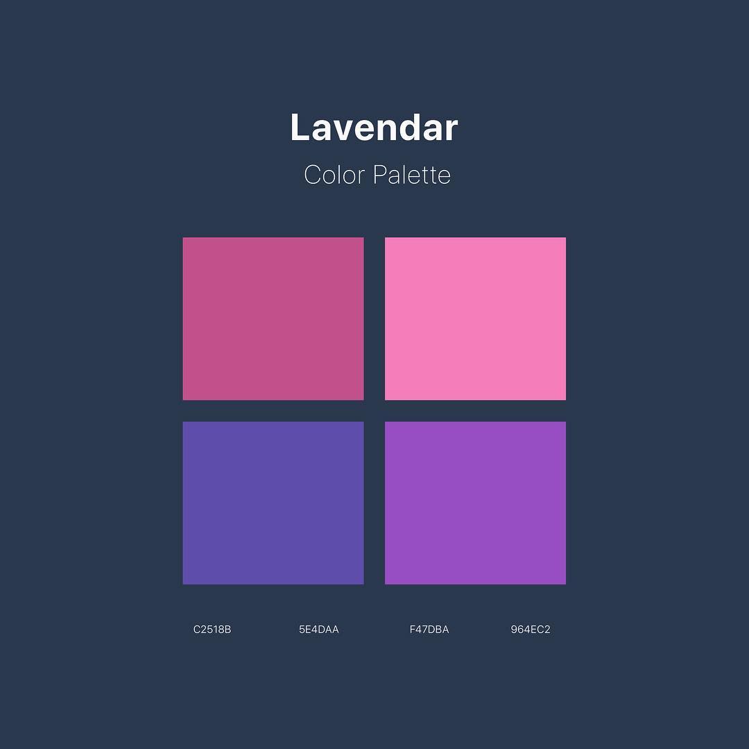 Color schemes, palettes, combinations - Purple, pink, blue