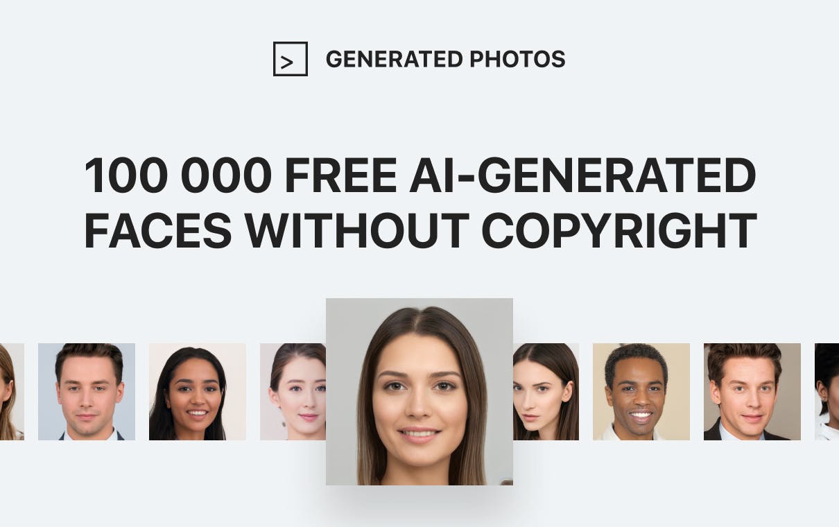 100,000 free AI-generated faces without copyright