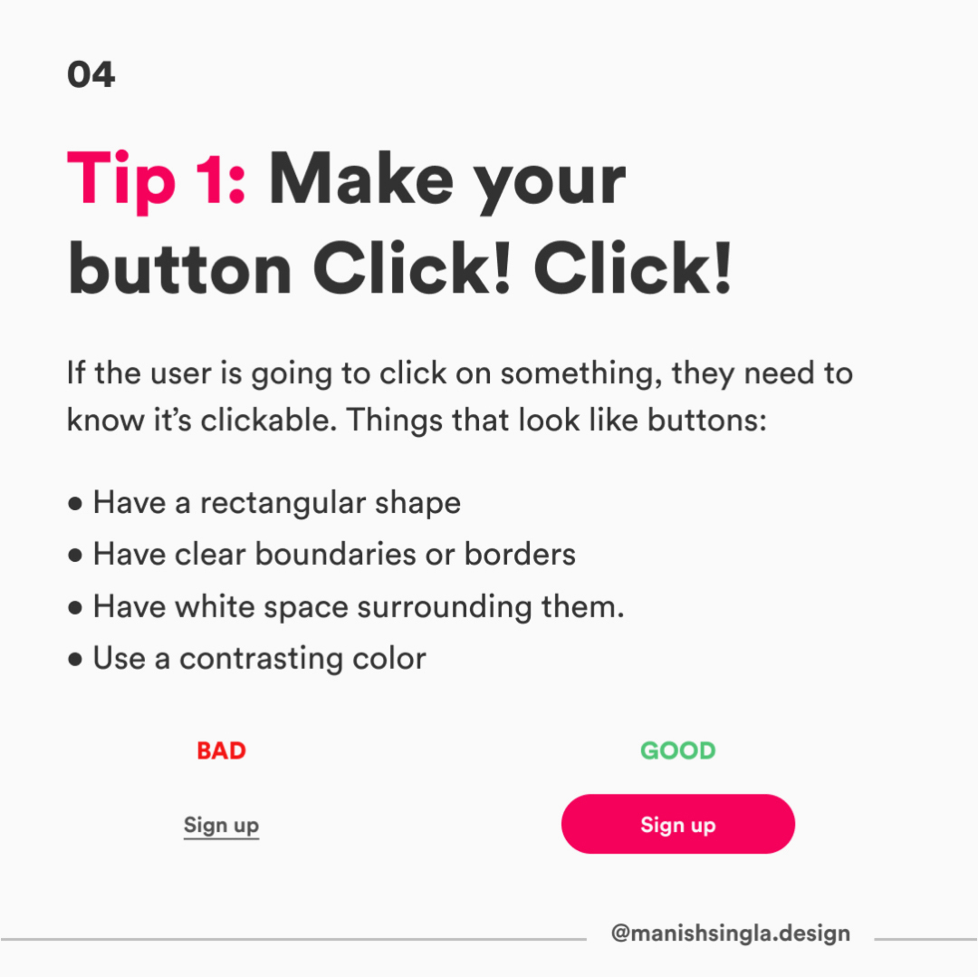 Tip 1: Make your button click!