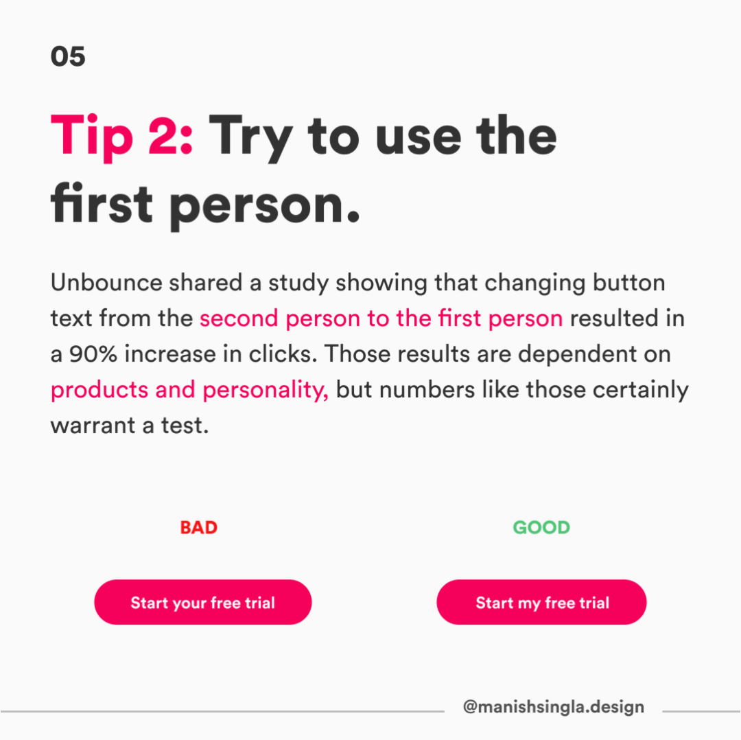 Tip 2: Try to use the first person