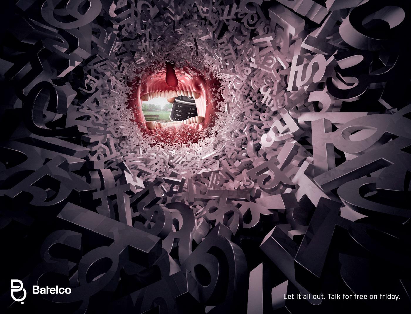 Creative Typography Ads - Batelco: Let it all out (Hindi)