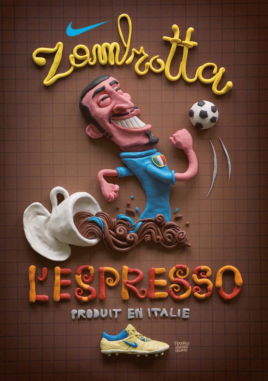 Creative Typography Ads - Nike Italy: Zambrotta l'Espresso