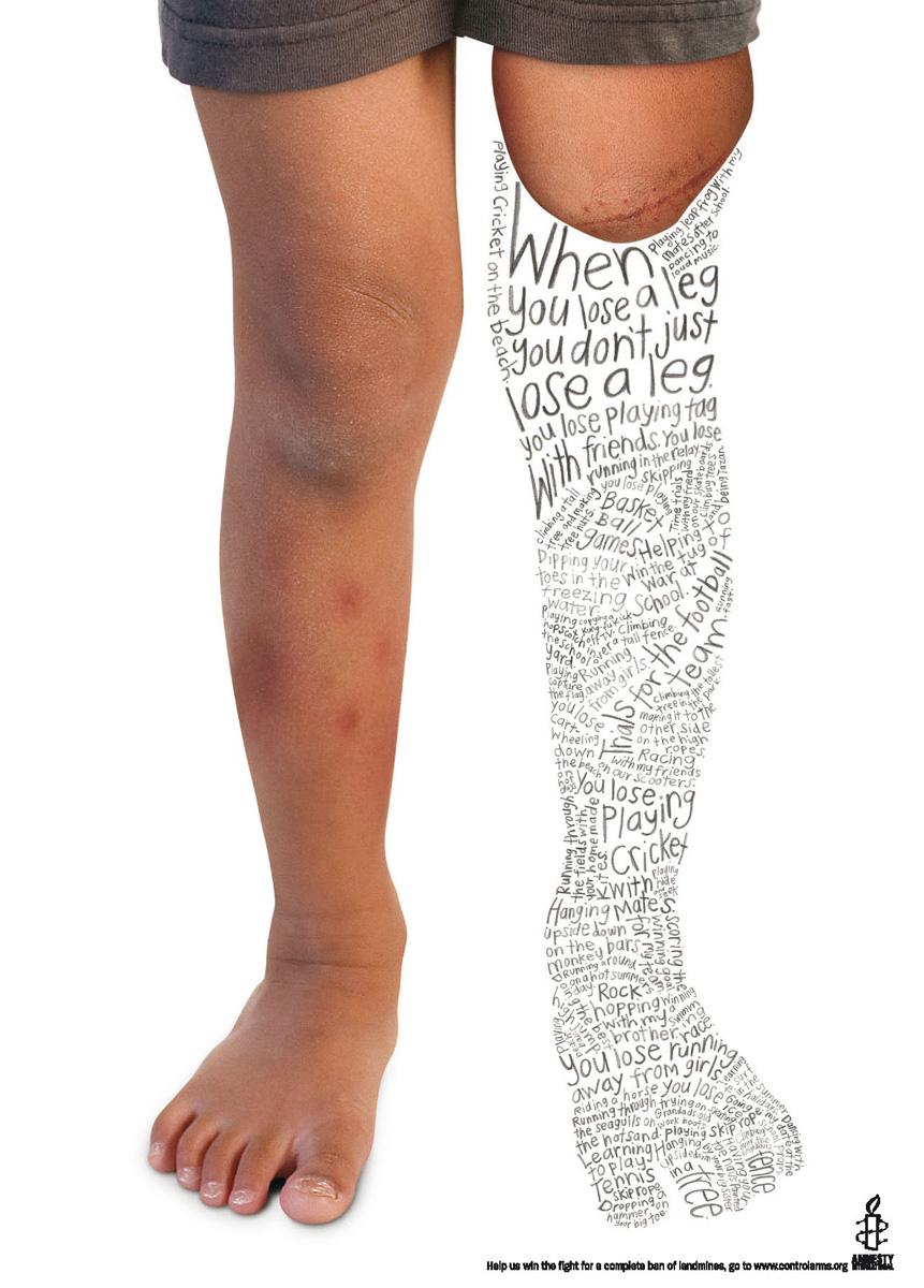 Creative Typography Ads - Amnesty International: Leg