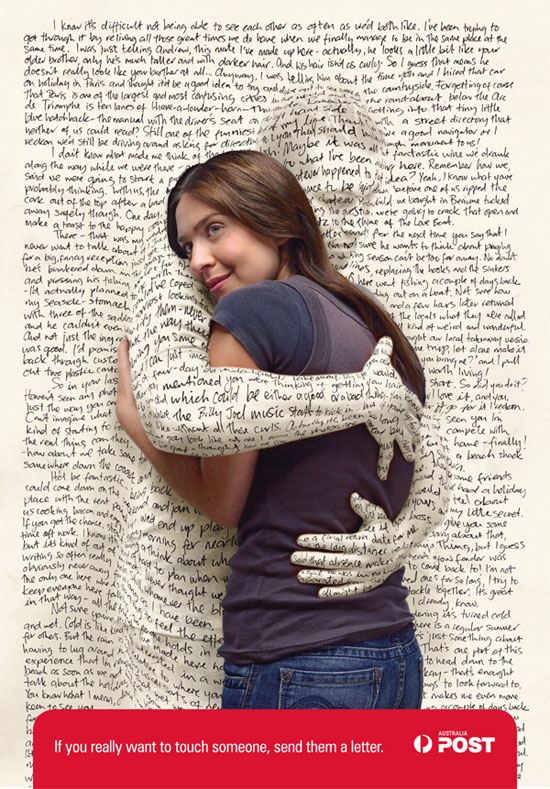 Creative Typography Ads - Australia Post: Hug