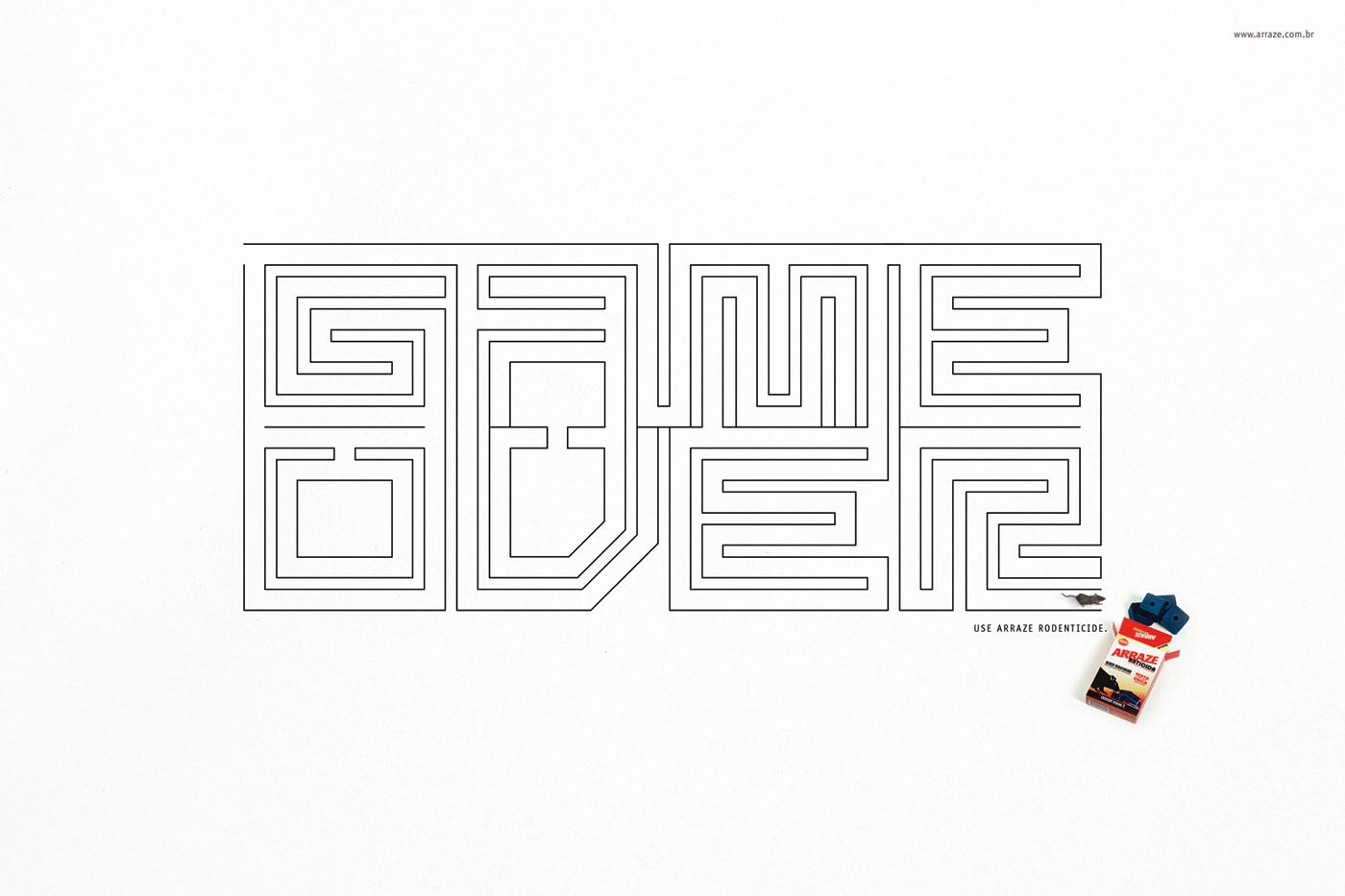 Creative Typography Ads - Arraze Rat Killer: Game Over