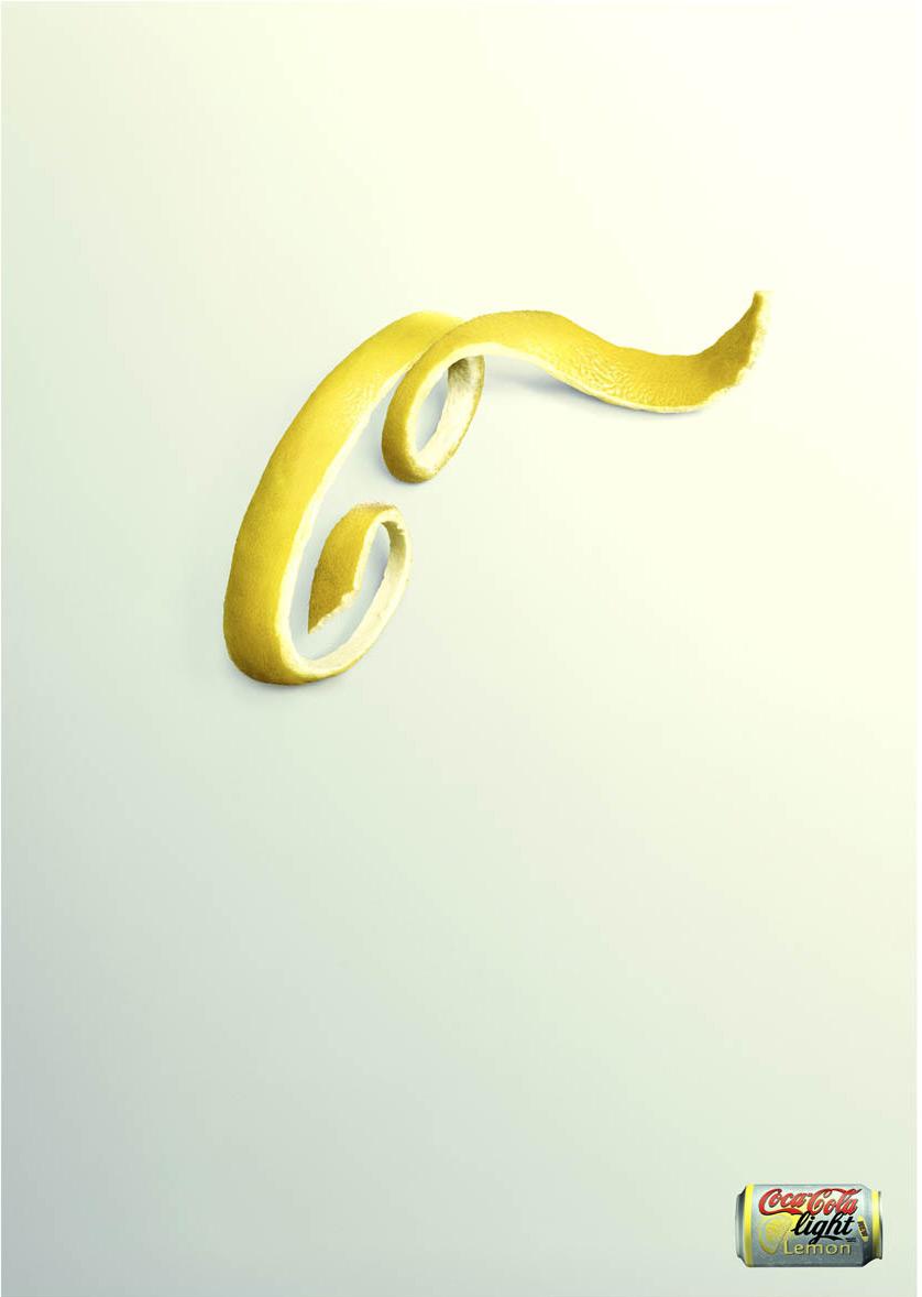 Creative Typography Ads - Coca-Cola Light: Lemon