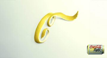 29 Clever Ads That Play With Text And Typography Coca-Cola Light lemon ad with a lemon peel shaped like the letter C